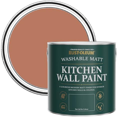 Rust-Oleum Red Washable Kitchen Wall Paint in Matt Finish - Siena 2.5L