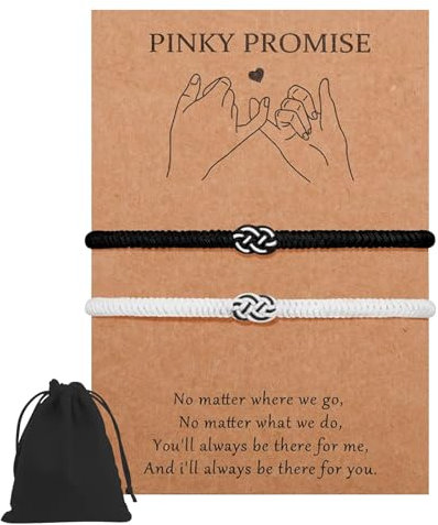 OTJER Bracelet Couple, 2pcs Bracelets à Cordon Ajustables Bracelets de couple Amitié Tissée à la Main Bracelet de relation chanceuse Saint-Valentin Anniversaire Cadeau