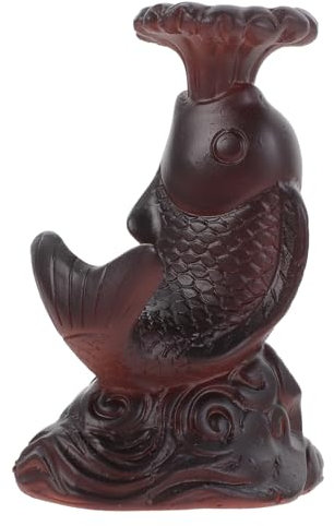Amosfun Showregal Karpfenkristallbasis Fengshui-karpfen-ornament Kugelbasis in Fischform Edelsteinständer Karpfenballhalter Kristallkugel Kleiner Fisch Harz Ausstellungsstand