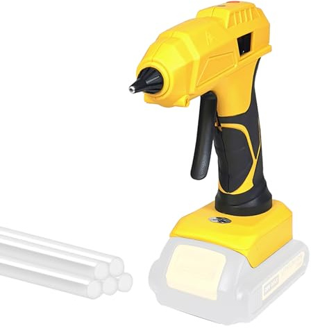 Heißklebepistole, 7mm11mm Klebepistole, 40W 100W Akku-Heißklebepistole,Kompatibel mit M-a kita-Akku 20V Bastelwerkzeug mit 5 Klebesticks, Ohne Batterie (DeWalt, 40W 7mm)