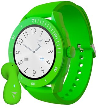 TECHMADE - Smartwatch con Chiamate Bluetooth | Auricolare Incluso | Cardiofrequenzimetro, SpO2 | Monitoraggio Sport e Sonno | Notifiche App | Funzione SOS | IP67 Resistente, Verde, UNICA-REGOLABILE