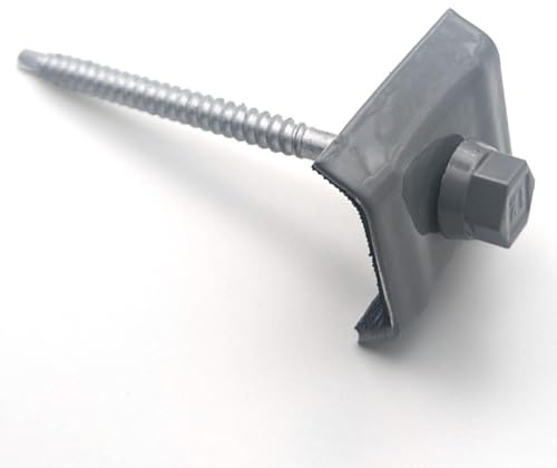 Vis pour bac acier et cavalier 6,3x100 mm RAL 7037 gris poussière kit pour sommet de nervure par 20