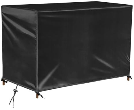 Alwayswhy Abdeckung Gartenmöbel Winterfest,220x220x90cm,Abdeckplane Gartenmöbel Wasserdicht Rechteckig, 420D Oxford Gewebe Anti-UV, Schutzhülle für Gartentisch, Loungemöbel,Schwarz