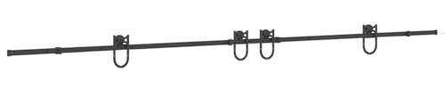 vidaXL Kit de quincaillerie de porte coulissante 400 cm Acier Noir, quincaillerie de porte coulissante, rail de porte de grange coulissante, connecteur de rail plat de porte de grange