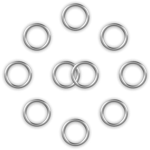 Bremorou O Ringe Metall, 10 Stück O Ring Geschlossen, 25 mm Außendurchmesser 3 mm Dicke Geschweißte O Ringe für Befestigung Schrauben Haken Campinggurte Hundeleinen Taschen Paracord Zubehör