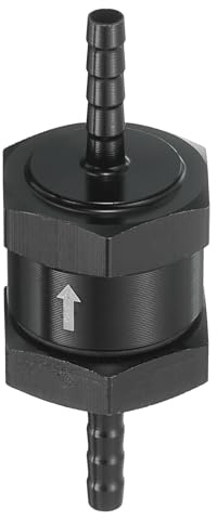 sourcing map Clapet anti-retour de carburant de 4 mm (3/16) - Clapet anti-retour à sens unique - Accessoires de contrôle en alliage d'aluminium pour essence, diesel, gaz, huile, air, eau, noir