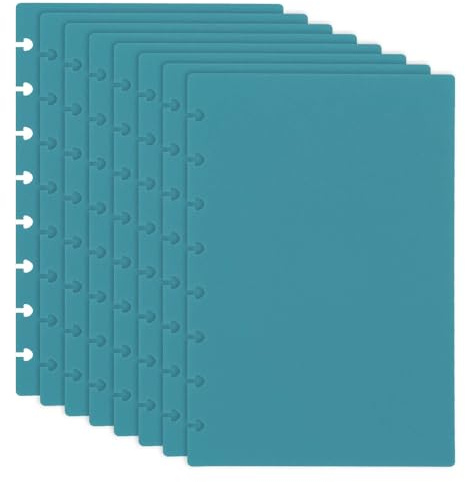 PATIKIL 4 Pares De Cubierta Para Cuaderno Discbound, Tamaño Junior 14.6 x 22.2cm / 5.75 x 8.74pulgadas Cubierta De Planificador PP Para Cuaderno Arc Happy Planner Producto De Oficina, Azul
