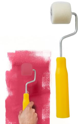 Adsfvs Rulli per Verniciatura, Rullo Per Porte 18 Cm, Pennello Multifunzionale con Manico Antiscivolo e Spugna ad Alta Densità per Soffitto Mobili e Arte