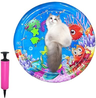 Tapis d'eau pour Chat Tapis Rafraîchissant pour Chat 65 cm avec Pompe à Air
