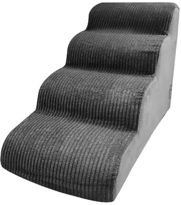 Hundetreppe | 4-stufige Haustiertreppe aus Schaumstoff mit hoher Dichte für Couch,Flexible Hundestufen für hohe Sofas, Betten, atmungsaktive Haustiertreppen zum Klettern auf der Couch