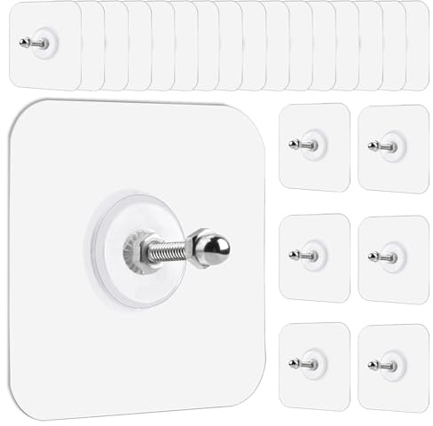 Liexopr 24 ganci da parete adesivi per quadri, resistenti, senza chiodi, per appendere cornici trasparenti, impermeabili, ganci adesivi per bagno e cucina