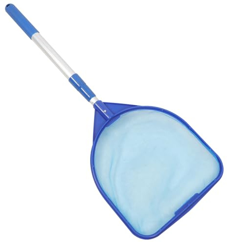 HOMSFOU Épuisette de Piscine Extensible 3 Sections Filet Plat pour Nettoyage Bassin et Étang Équipement de Nettoyage Piscine Léger et Facile à Utiliser Outil de Polyvalent
