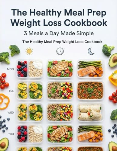 The Healthy Meal Prep Weight Loss Cookbook: 3 Meals a Day Made Simple: Easy Weekly Meal Plans with Breakfast, Lunch & Dinner Options for Busy Beginners to Eat Better, Save Time Without Dieting