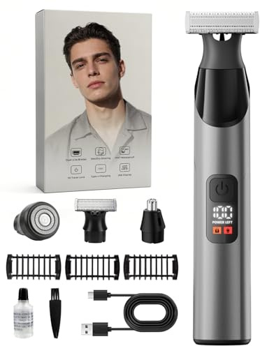 Intimrasierer Mann, Prettywill All-in-One Bodygroomer & Körperrasierer Herren mit Magnetkopf & Doppelklingen, IPX7 Wasserdicht, Elektrischer Rasierer für Ganzkörper & Gesicht, inkl. Aufsteckkämme