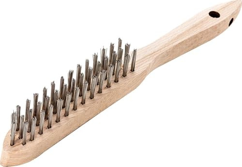 Lessmann Hand-Drahtbürste 3-reihig Stahldraht, Ausführung Glatter Draht