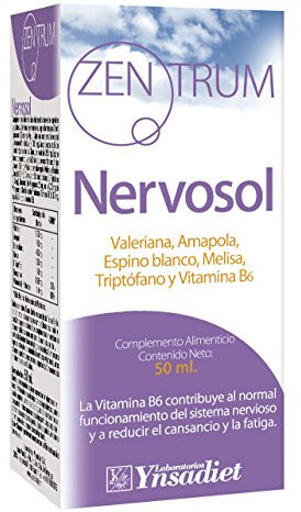 Zentrum90 Nervosol Valeriana, Amapola, Espino Blanco, Melisa, Triptófano y Vitamina B6-50 mililitros