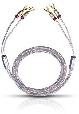 Oehlbach Twin Mix One 300 - Lautsprecherkabel-Set versilbert 2 x 3,0 mm², mit Kabelschuh-Verbinder - Made in Germany - 2 x 3 m - glasklar