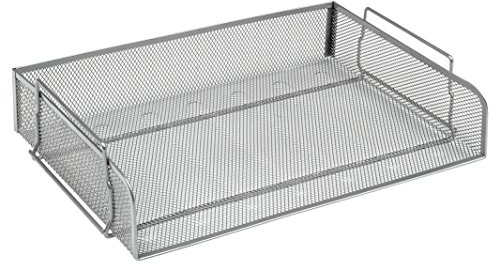 Osco Mesh-Briefablage kratzfest stapelbar Einschub seitlich Querformat Folio-Format silber