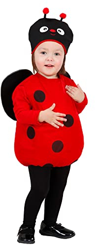 W WIDMANN MILANO Party Fashion - Costume enfant coccinelle, costume avec ailes, couvre-chef, costume d'animal, déguisements de carnaval