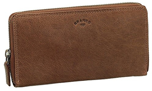 Luxus Leder Damen Geldbörse Portemonnaie Geldbeutel Langbörse XXL Farbe Cognac