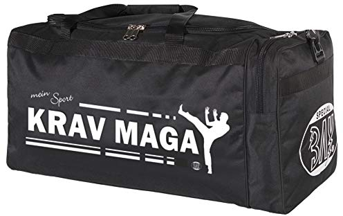 BAY XL Sporttasche Mein Sport Krav MAGA, SV, Tasche, Trainingstasche, Boxtasche Boxingtasche Box Bag, schwarz, 70 x 32 x 30 cm Kampfsport Tasche mit Aufdruck Druck Self Defense Sport Training