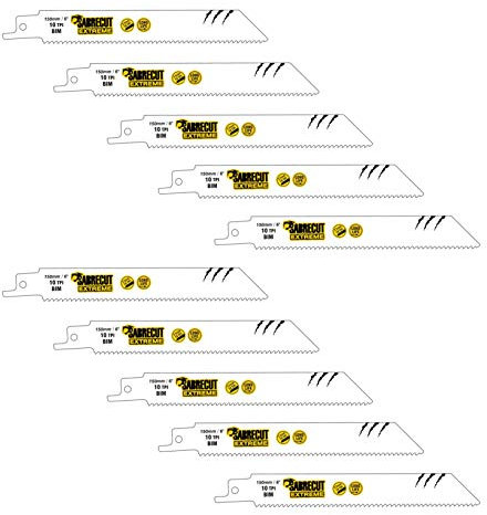 10 x SabreCut SCRS922HF_10 150mm 10 TPI S922HF Fast Wood and Metal Cutting Reciprocating Sabre Saw Blades