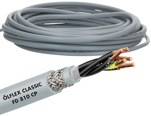 10 Meter Lapp 0026452 ÖLFLEX CLASSIC FD 810 CP hochflexible PUR Steuerleitung 5x1,5 mm² geschirmt grau mit Schutzleiter für Schleppkette I schnittfest und Witterungsbeständig I 300/500 V I UV-Kabel