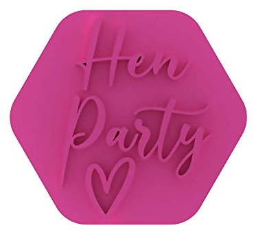 LissieLou Hen Party Cookie Stamp Hen Bridal Bachelorette Party Theme Icing Fondant Embosser - Light Pink