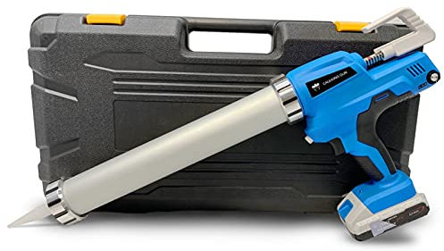 Electric Cordless Caulking Gun with Li-Batteries 21V, DIY Electric Handheld Glass Hard Rubber Sealant Guns Tool,2 battery
