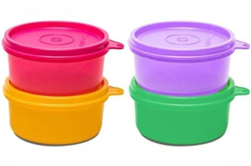 Tupperware Set di 4 contenitori in plastica tropicale, 230 ml, multicolore