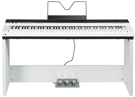 Fame ST430W Designständer für SP-2 Stagepiano, Eleganter Praktischer Ständer, Integriertes Dreierpedal für Sustain, Soft, Sostenuto, Einfacher Aufbau