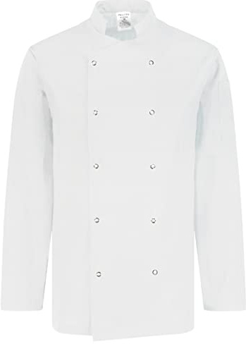 PALLTEX Nozomi LS Giacca da Cuoco Professionale e Unisex a Maniche Lunghe con I Bottoni Giacca da Cuoco Ristorante Divisa da Cuoco, Bianco, XL