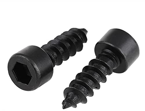 CONPHERON 8,8 Grad Kohlenstoffstahl Innensechskant Blechschrauben Holzschrauben Schwarz Innensechskant Zylinderschrauben M4×20mm, 50 Stück