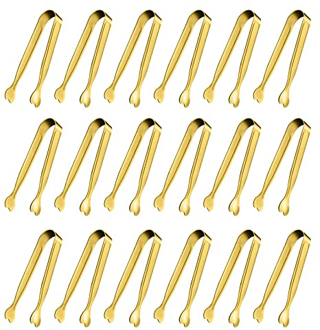 Mini Serving Tongs, Anytrp 18-Packs Stainless Steel Sugar Tongs, 4.3 inch Ice Tongs Kitchen Appetizers Tong for Coffee Bar, Tea Party, Desserts Party, Sugar and Ice Bucket