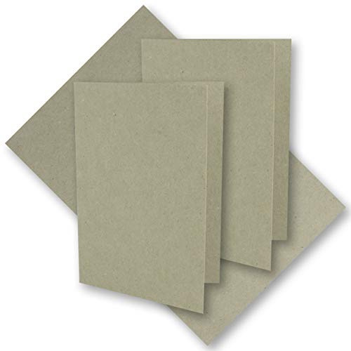 75x graues Vintage Kraftpapier Falt-Karten 210 x 148 mm - DIN A5 - Natur-Grau - Recycling - 220 g blanko Klapp-Karten - UmWelt by GUSTAV NEUSER