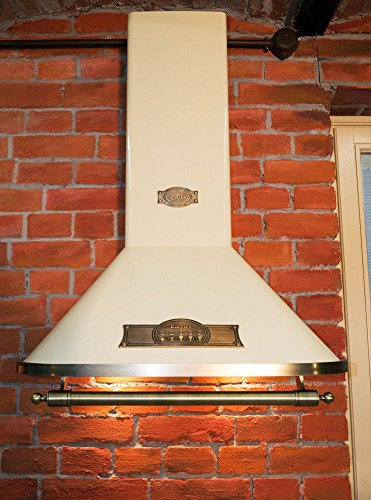 Kaiser Retro Designer Dunstabzugshaube 90cm A 9315 ElfEm ECO, 910m³/h/Kaminhaube Elfenbein – Empire/Griff – Bronze/Abzugshaube/Esse/antik Flair/Inkl.Umluftset/Abluft, Umluft