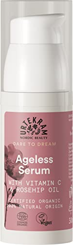 Urtekram Soft Wild Rose Ageless Anti Aging Nachtcreme – Mit Hagebuttenöl und Vitamin C – Feuchtigkeitscreme mit Hyaluronsäure – Produktserie Dare To Dream – Natürlich, bio und vegan 50 ml