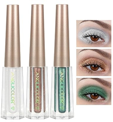 Glitzer Lidschatten Langlebig Glänzend, Diamond Shimmer glitter Eyeshadow Hochpigmentierten Farben Creme Textur für Einfaches Auftragen, Eyeshadow Highlighter Augen-Makeup