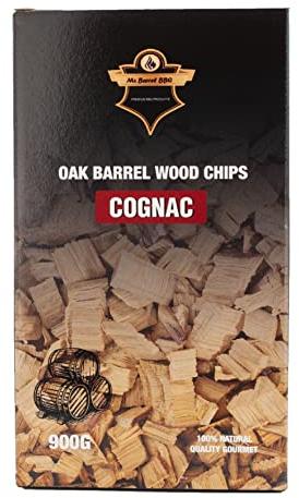 POWERHAUS24 Trucioli per affumicatura cognac di qualità gourmet 900 g, 100% naturale, in botti di rovere di alta qualità, ottimo aroma