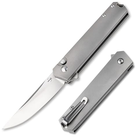 BÖKER PLUS® Kwaiken Push Button Flipper Messer - extrem scharfes Einhand EDC Messer mit Flipper-Klinge - kugelgelagertes 1 Hand Taschenmesser mit Titan-Griff - taktisches EDC Einsatzmesser mit Clip