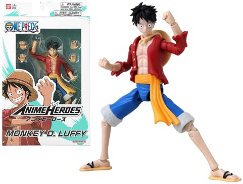 BANDAI Anime Heroes One Piece Figures Monkey D. Luffy Action Figure | 17cm Articulated Luffy Anime Figure With Swappable Hands One Piece Action Figures Pirate Toys Range