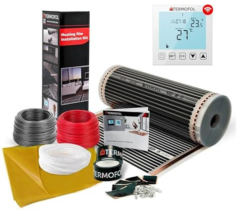 Kit completo di riscaldamento a pavimento a infrarossi con pellicola riscaldante da 180W/m²