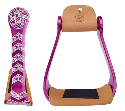 CHALLENGER Horse Western 51244PR Steigbügel aus Aluminium, 12,7 cm breit, Pink