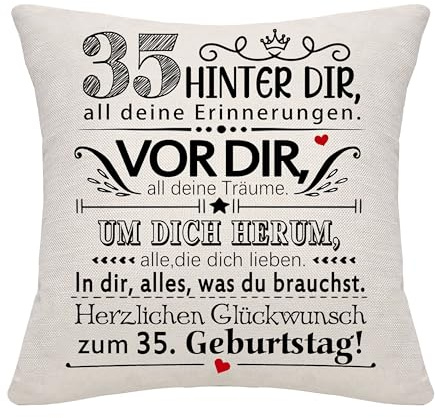 35 Jahre alt Frauen Männer Geburtstag Geschenk Hinter dir all deine Erinnerungen inspirierende Geschenk 35. Geburtstag Geschenk Kissenbezug für Schwester Bruder Frau Cousins Freunde Freund (35)