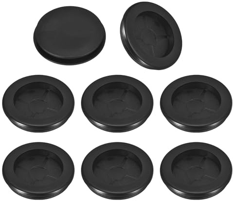 QUARKZMAN 8Pcs Pasacables Arandelas de Goma para Orificio de 2 (50mm), 1-2/4 (41mm) ID de Un Solo Lado Anillo de Junta para Cortafuegos, Proteger Cables, Negro
