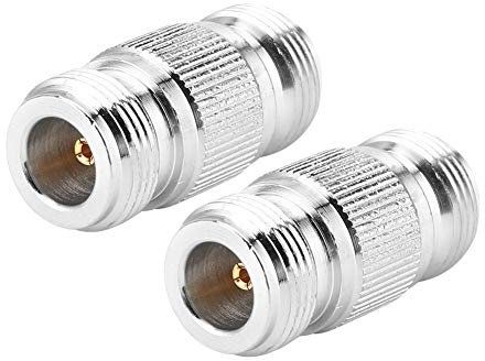 Adattatore Coassiale Connettore RF, 2 Pezzi Tipo N Femmina a Tipo N Femmina, Materiale in Rame per Un'ampia Larghezza di Banda di Frequenza, Placcato in Oro con Lunga Durata,
