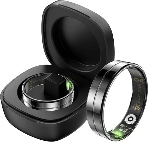 findtime Ultra Thin Smart Ring Heart Rate Monitor Sleep Tracker Gesture Control Ring Blood Oxygen Fitness Tracker Blood Pressure Step Counter Pedometer Waterproof Health Smart Rings for Men Women