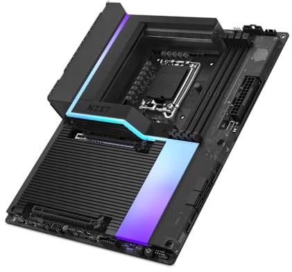 NZXT N9 Z890 Placa Base para Juegos - Intel Z890 LGA 1851 ATX para Core Ultra (Serie 2) - 20+1+1, DDR5, 5X M.2, PCIe 5.0, Wi-Fi 7, 5GbE, Thunderbolt 4 - RGB, Cubierta de Metal Completo - Negro