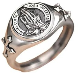 Ring Ringe Damen Bijouterie Herren Fashion Praying Hands Rings for Men Party Holiday Punk Vintage Silver Color Open Index Finger Ring Goth Jewelry Accessories