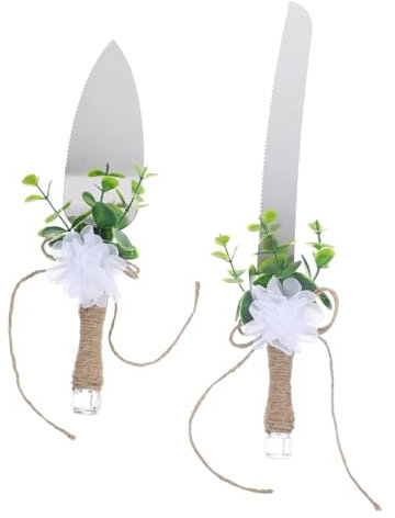 DONFAMDS 1juego Cuchillo y Espátula para Cortar y Servir Pasteles De Inoxidable Herramienta para Tartas De Bodas y Cumpleaños Juego De Repostería Elegante y Resistente